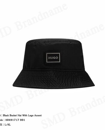 Hugo Boss หมวกบักเก็ต รุ่น Black Bucket Hat With Logo Accent Code: 50491717 001