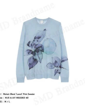Paul Smith เสื้อสเวตเตอร์ผู้ชาย รุ่น Mohair-Blend 'Laurel' Print Sweater Code: M1R 615Y M02283 40