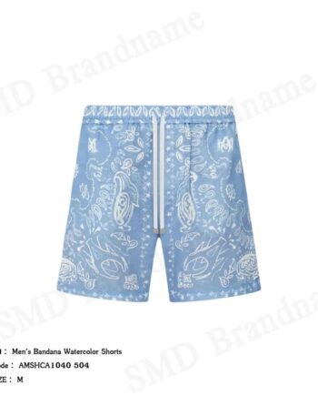 Amiri กางเกงขาสั้นผู้ชาย รุ่น Men's Bandana Watercolor Shorts Code: AMSHCA1040 504