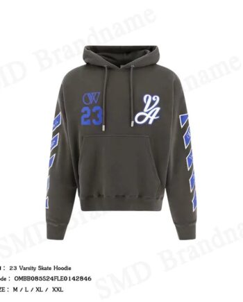 Off-White เสื้อสเวตเตอร์ผู้ชาย รุ่น 23 Varsity Skate Hoodie Code: OMBB085S24FLE0142846