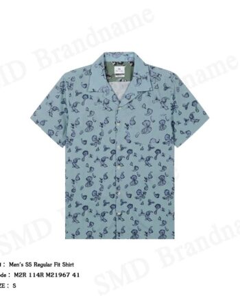 PS Paul Smith เสื้อเชิ้ตแขนสั้นผู้ชาย รุ่น Men's SS Regular Fit Shirt Code: M2R 114R M21967 41