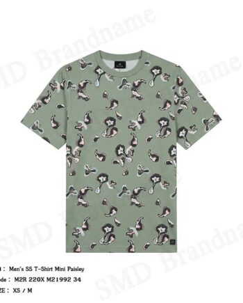PS Paul Smith เสื้อยืดคอกลมผู้ชาย รุ่น Men's SS T-Shirt Mini Paisley Code: M2R 220X M21992 34