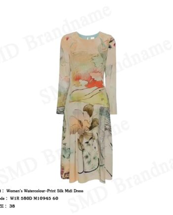 PS Paul Smith ชุดเดรสผู้หญิง รุ่น Women's Watercolour-Print Silk Midi Dress Code: W1R 580D M10945 60