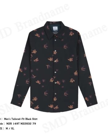PS Paul Smith เสื้อเชิ้ตแขนยาวผู้ชาย รุ่น Men's Tailored-Fit Black Shirt Code: M2R 149T M22032 79