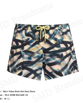 Paul Smith กางเกงว่ายน้ำผู้ชาย รุ่น Men's Yellow Brush Strk Swim Shorts Code: M1A 239B M41430 10