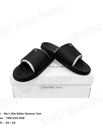 Calvin Klein Jeans รองเท้าแตะผู้ชาย รุ่น Men's Slide Rubber Neoprene Textr Code: YM01234 0GM