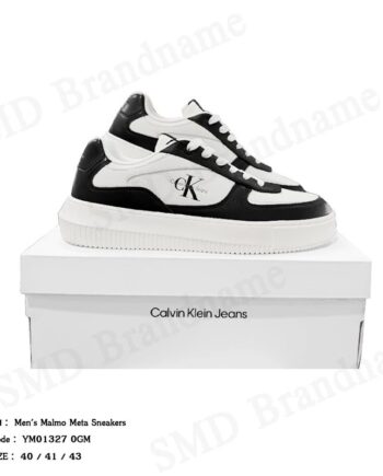 Calvin Klein Jeans รองเท้าผ้าใบผู้ชาย รุ่น Men's Malmo Meta Sneakers Code: YM01327 0GM