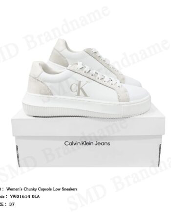 Calvin Klein Jeans รองเท้าผ้าใบผู้หญิง รุ่น Women's Chunky Cupsole Low Sneakers Code: YW01614 0LA