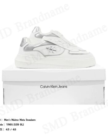 Calvin Klein Jeans รองเท้าผ้าใบผู้ชาย รุ่น Men's Malmo Meta Sneakers Code: YM01328 0LI