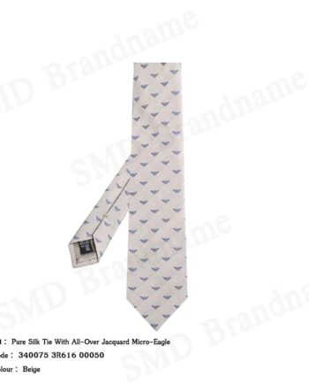Emporio Armani เนคไท รุ่น Pure Silk Tie With All-Over Jacquard Micro-Eagle Code: 340075 3R616 00050