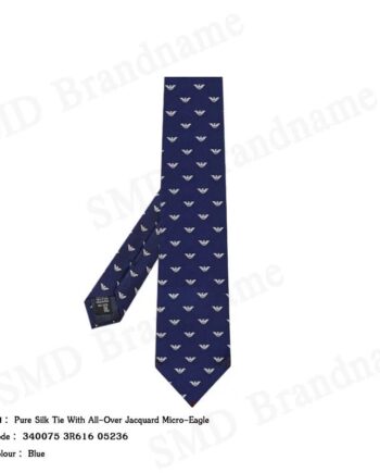 Emporio Armani เนคไท รุ่น Pure Silk Tie With All-Over Jacquard Micro-Eagle Code: 340075 3R616 05236