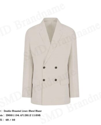 Emporio Armani เสื้อเบลเซอร์ผู้ชาย รุ่น Double-Breasted Linen-Blend Blazer Code: EM001194 AF13812 U1098