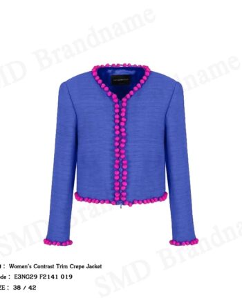Emporio Armani เสื้อแจ็คเก็ตผู้หญิง รุ่น Women's Contrast Trim Crepe Jacket  Code: E3NG29 F2141 019