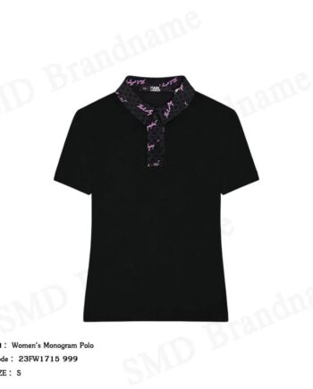 Karl Lagerfeld เสื้อโปโลแขนสั้นผู้หญิง รุ่น Women's Monogram Polo Code: 23FW1715 999