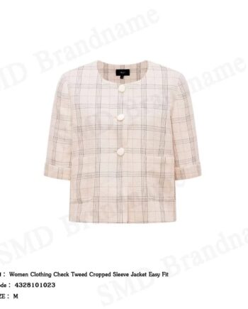 G2000 เสื้อแจ็คเก็ตผู้หญิง รุ่น Women Clothing Check Tweed Cropped Sleeve Jacket Easy Fit Code: 4328101023