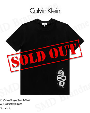CK Calvin Klein เสื้อยืดคอกลม รุ่น Cotton Dragon Print T-Shirt Code: 0790K M785TC