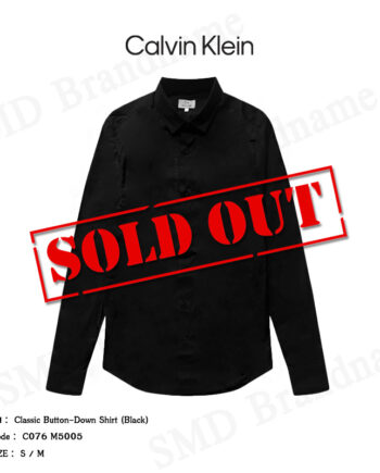 CK Calvin Klein เสื้อเชิ้ตแขนยาว รุ่น Classic Button-Down Shirt (Black) Code: C076 M5005