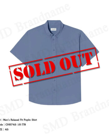 Lacoste เสื้อเชิ้ตแขนสั้นผู้ชาย รุ่น Men's Relaxed Fit Poplin Shirt Code: CH0745 10 IT8