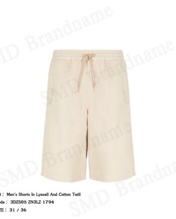 Armani Exchange กางเกงขาสั้นผู้ชาย รุ่น Men's Shorts In Lyocell And Cotton Twill Code: 3DZS05 ZN3LZ 1794