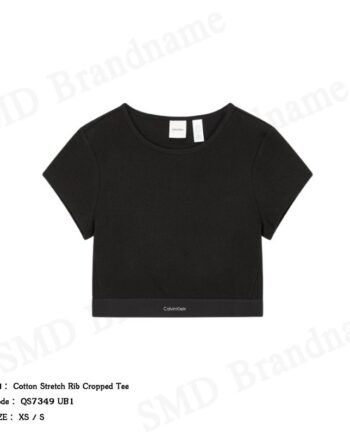 Calvin Klein เสื้อครอปผู้หญิง รุ่น Cotton Stretch Rib Cropped Tee Code: QS7349 UB1