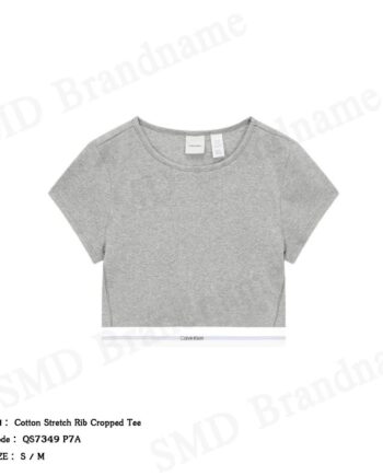 Calvin Klein เสื้อครอปผู้หญิง รุ่น Cotton Stretch Rib Cropped Tee Code: QS7349 P7A