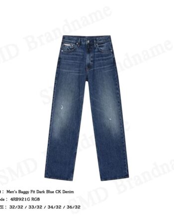 Calvin Klein Jeans กางเกงยีนส์ผู้ชาย รุ่น Men's Baggy Fit Dark Blue CK Denim Code: 4RB921G RG8