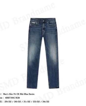 Calvin Klein Jeans กางเกงยีนส์ผู้ชาย รุ่น Men's Slim Fit CK Mid-Blue Denim Code: 4RB739G RG8