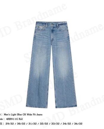 Calvin Klein Jeans กางเกงยีนส์ผู้ชาย รุ่น Men's Light Blue CK Wide Fit Jeans Code: 4RB911G RJJ