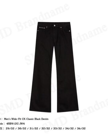 Calvin Klein Jeans กางเกงยีนส์ผู้ชาย รุ่น Men's Wide-Fit CK Classic Black Denim Code: 4RB912G JW4