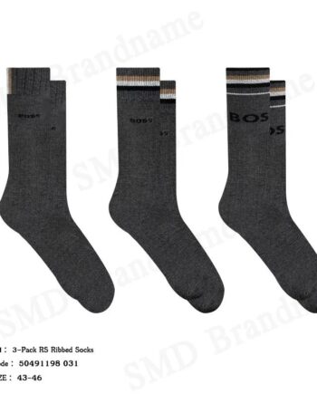 Hugo Boss ถุงเท้า รุ่น 3-Pack RS Ribbed Socks Code: 50491198 031