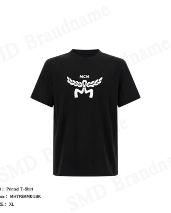 MCM เสื้อยืดคอกลม รุ่น Printed T-Shirt Code: MHTFSMM01BK