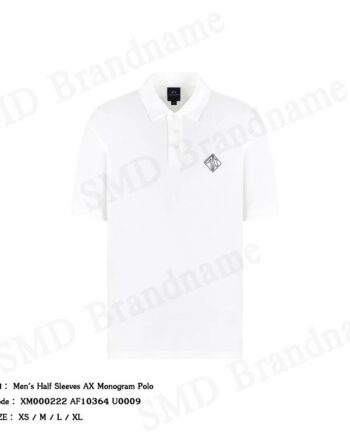 Armani Exchange เสื้อโปโลผู้ชาย รุ่น Men's Half Sleeves AX Monogram Polo Code: XM000222 AF10364 U0009