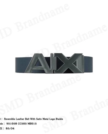 Armani Exchange เข็มขัด รุ่น Reversible Leather Belt With Satin Metal Logo Buckle Code: 951058 CC505 MB015