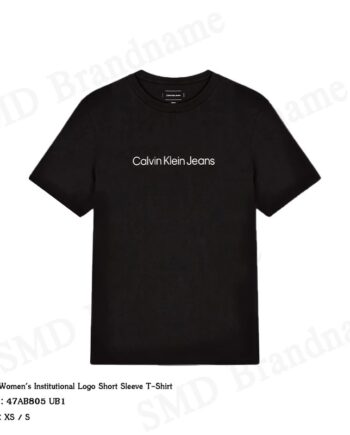 Calvin Klein Jeans เสื้อยืดคอกลมผู้หญิง รุ่น Women's Institutional Logo Short Sleeve T-Shirt Code: 47AB805 UB1