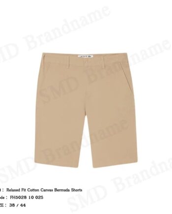 Lacoste กางเกงขาสั้นผู้ชาย รุ่น Relaxed Fit Cotton Canvas Bermuda Shorts Code: FH5028 10 02S