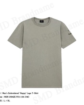 Paul Smith เสื้อยืดคอกลมผู้ชาย รุ่น Man's Embroidered 'Happy' Logo T-Shirt Code: M2R 204ZE P21154 34C