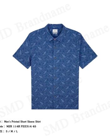 Paul Smith เสื้อเชิ้ตแขนสั้นผู้ชาย รุ่น Men's Printed Short Sleeve Shirt Code: M2R 114R P22314 45