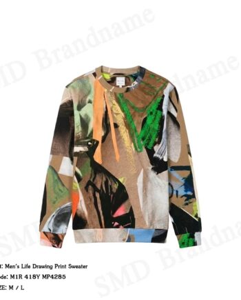 Paul Smith เสื้อสเวตเตอร์ผู้ชาย รุ่น Men's Life Drawing Print Sweater Code: M1R 418Y MP4285 92