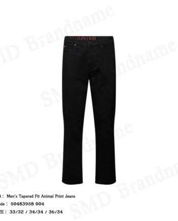 Hugo Boss กางเกงยีนส์ผู้ชาย รุ่น Men's Tapered Fit Animal Print Jeans Code: 50483958 004