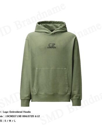 C.P. Company เสื้อสเวตเตอร์ผู้ชาย รุ่น Logo-Embroidered Hoodie Code: 19CMSS719B 006372R 612