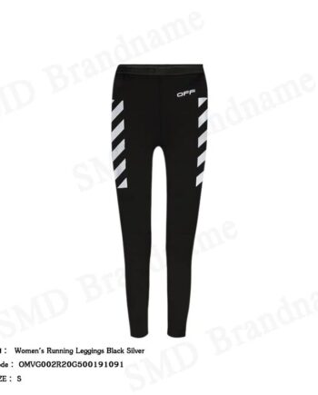 Off-White กางเกงออกกำลังกายผู้หญิง รุ่น Women's Running Leggings Black Silver Code: OMVG002R20G500191091