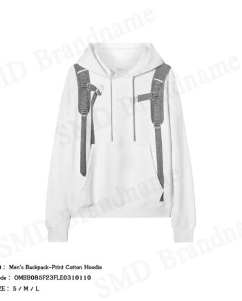 Off-White เสื้อสเวตเตอร์ผู้ชาย รุ่น Men's Backpack-Print Cotton Hoodie Code: OMBB085F23FLE0310110