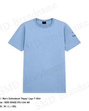 Paul Smith เสื้อยืดคอกลมผู้ชาย รุ่น Man's Embroidered 'Happy' Logo T-Shirt Code: M2R 204ZE P21154 40