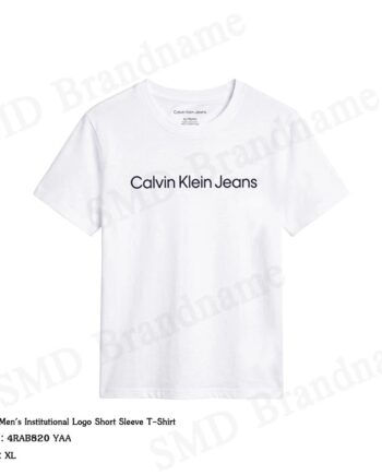 Calvin Klein Jeans เสื้อยืดคอกลมผู้ชาย รุ่น Men's Institutional Logo Short Sleeve T-Shirt Code: 4RAB820 YAA