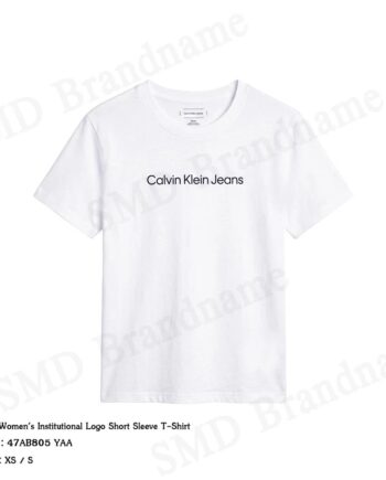 Calvin Klein Jeans เสื้อยืดคอกลมผู้หญิง รุ่น Women's Institutional Logo Short Sleeve T-Shirt Code: 47AB805 YAA