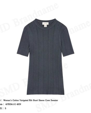 Calvin Klein เสื้อยืดคอกลมผู้หญิง รุ่น Women's Cotton Varigated Rib Short Sleeve Crew Sweater Code: 47B361G 4XN