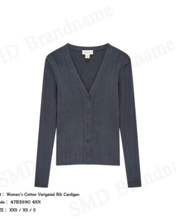 Calvin Klein เสื้อคาร์ดิแกนผู้หญิง รุ่น Women's Cotton Verigated Rib Cardigan Code: 47B359G 4XN