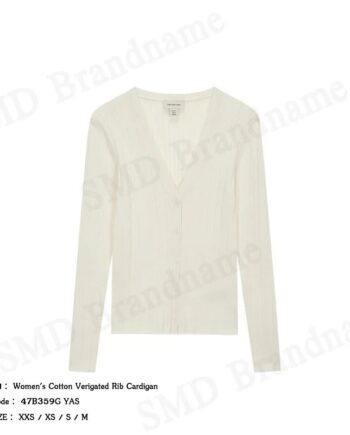 Calvin Klein เสื้อคาร์ดิแกนผู้หญิง รุ่น Women's Cotton Verigated Rib Cardigan Code: 47B359G YAS