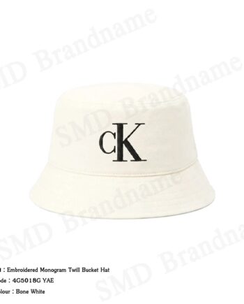 Calvin Klein หมวกบักเก็ต รุ่น Embroidered Monogram Twill Bucket Hat Code: 4G5018G YAE