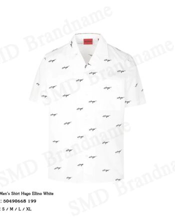 Hugo Boss เสื้อเชิ้ตแขนสั้นผู้ชาย รุ่น Men's Shirt Hugo Ellino White Code: 50490668 199